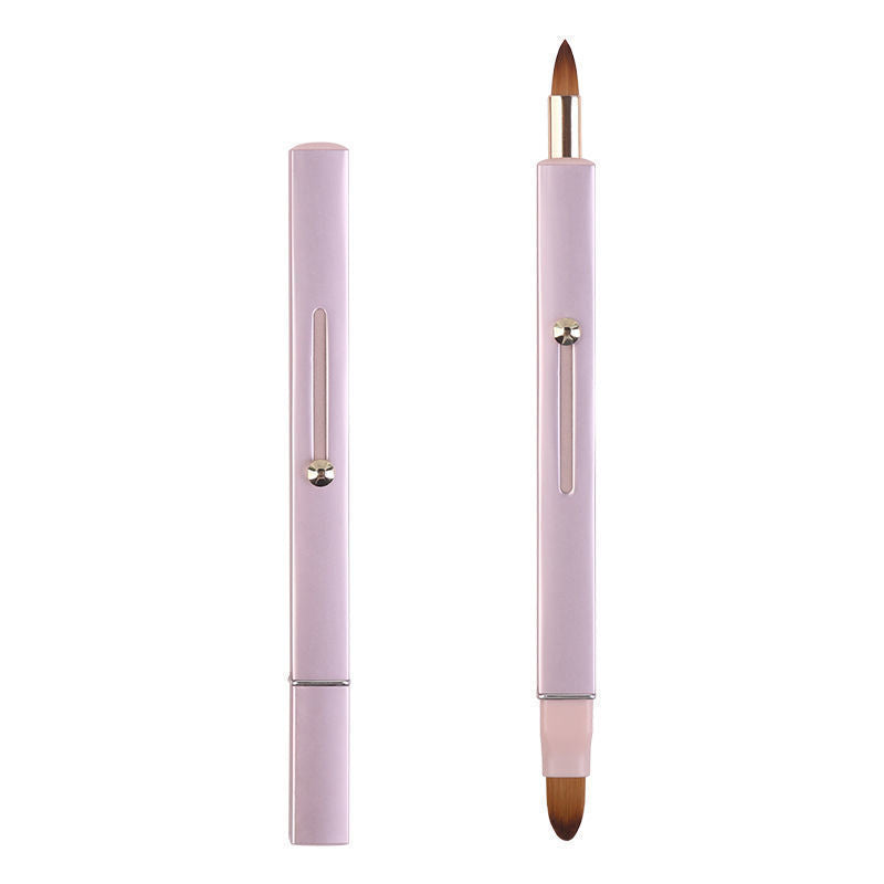 Portable Retractable Nylon Lip Brush Makeup