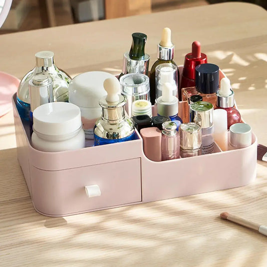 Stationery Storage Box Makeup Organizer with Drawer Large Capacity Multifunctional Dressing Table Cosmetic Organizer Desktop Sto